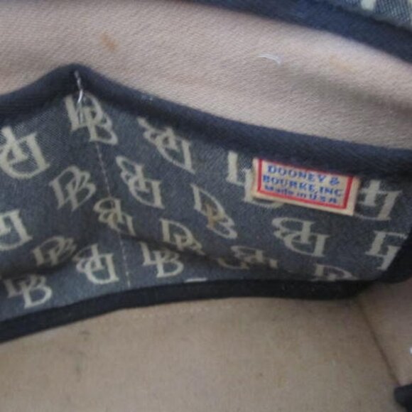 Dooney and Bourke Purse Satchel Brown Blue Canvas Leather DB TOP HANDLE handbag - Picture 6 of 6